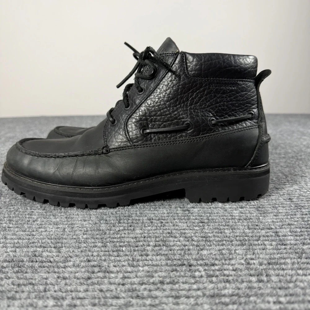 Sperry Men Black Waterproof Leather Flannel Lined Lug Sole Chukka Boots STS23634
